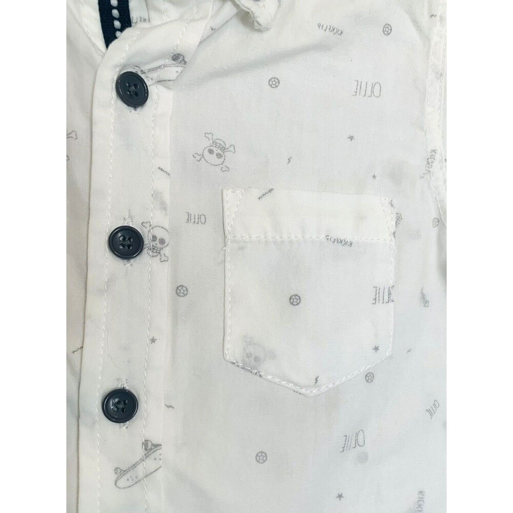 Riot Club Boy's Long Sleeve Button Down England Shirt Skate Ollie Skull NWT 2-3 - Picture 3 of 5